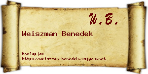 Weiszman Benedek névjegykártya